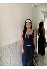 サファイア バンドボウライン ノースリーブ T シャツ
