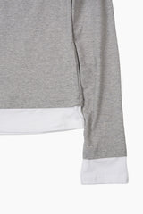 モダルツートーンレイヤード長袖Tシャツ