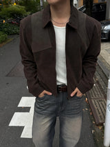Luen Contrasted leather jacket