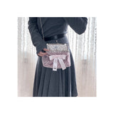 ミディアム ミューテッド ピンク レオパード フレーム バッグ (handmade bag)
