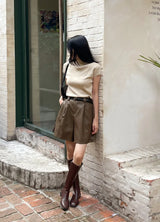 Rosley Half Neck Cap-Sleeve Knit