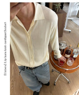[Unisex] リップカラニットカーディガン(3color)