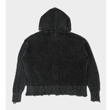 (UNISEX) ダイメッシュフードジップアップニット