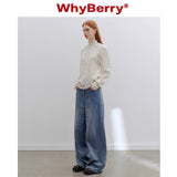 Why Berry 24SS "Misty Mist" オフホワイトレースショルダーシャツ