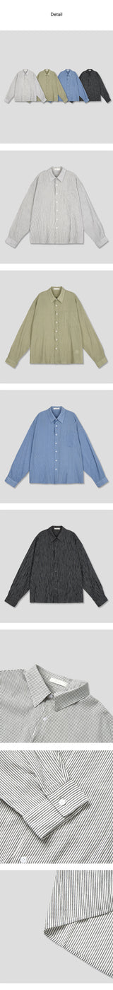 [S/S] シアーサッカーストライプシャツ (4color)