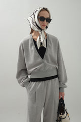 Loose Wide Knitting Pants_Gray