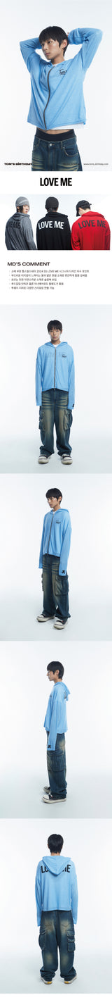 LOVE ME Sleeve Hoodie Zipup SKY