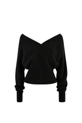 Giselle off-shoulder V-knit