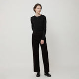 WOMAN CLASSIC CORDUROY PANTS DEEP BROWN