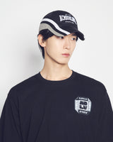 25FW THREE TONE ASYMMETRY COTTON BALL CAP BLACK