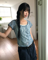 Obnin Lace Short Sleeve T-Shirt