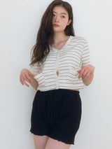 Minimal Strip Cardigan - Black
