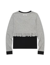 レイヤードフリルカーディガンTシャツ(グレー)