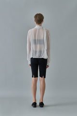 Dot scarf blouse_ivory