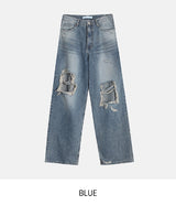 Bohemian Damage Wide Denim Pants