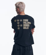 スターレタリングクロップドTシャツ - ブラック