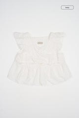 リラザドットフリルブラウス