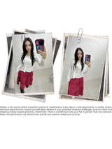 Beagle accentuated shirring frill long-sleeved shirt