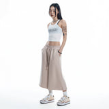 カットオフワイドバミューダスウェットパンツ- BEIGE
