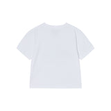 25FW WOMAN CLOUD FONT CROP SHORT SLEEVE T-SHIRT WHITE