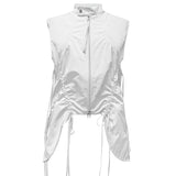 ROUND POCKET VEST . WHITE