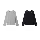 ASCLO ショルダーボタンワッフルTシャツ (2color)