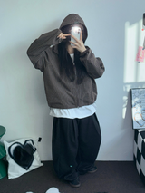 ツーピンタックウッドスラックスロングパンツ🩶🖤🤎3カラー