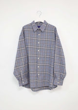 (UNISEX)ナーディーオーバーサイズチェックシャツ
