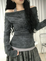 Vintage Washing Halterneck T-Shirt
