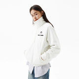 FMACM 24AW Half-zip stand-up collar loose silhouette simple versatile padded sweater