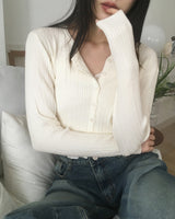 Halve Twisted Round Knit Cardigan