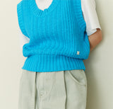 ALARM MIX KNIT VEST BLUE_WOMAN