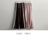 Vito coloring nylon three-line track line wide pants