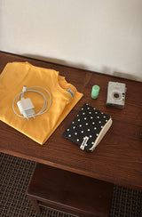 Dot flat pouch - black , M size