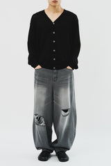 Destoryed Balloon Denim (2color)