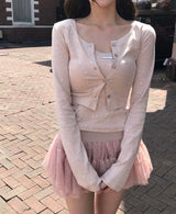 [♡MADE♡] ブンシグニチャービスチェ + カーディガンセット