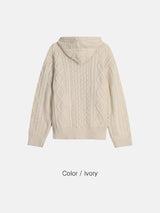 Heart knit zip-up
