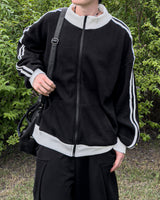 Lift color block track zip-up