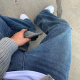  Lebey Daily Back Banding Wide Denim Pants