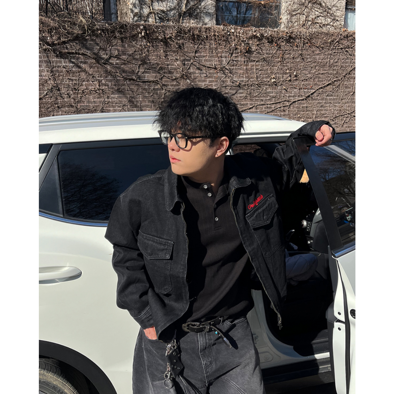 LP Red Embroidered Denim Jacket
