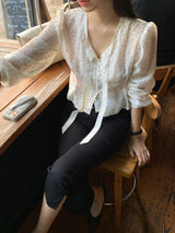 [MADE] Shimiz Dotted Puff Blouse