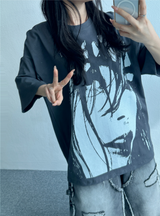 オッドフェイスマキシワイドショートスリーブ🖤🩶❤ - 3 カラーズ