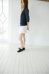 see-through sleeve capri sleeve top(3colors)