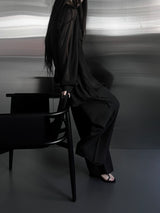 crinkle sheer overfit shirt (2color)