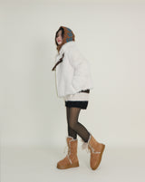 Rachel Two-Belt Detail Short Length Fur Jacket (Lining Quilted)