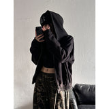 [Unisex] Crop 2way hood zip up(3color)