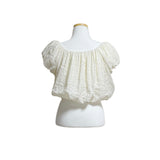(2color) Shirring Pumpkin Crop Blouse