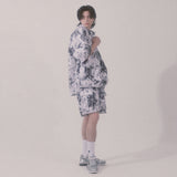 tie-dye cargo shorts_white