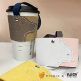 French Bulldog genuine leather drink bag