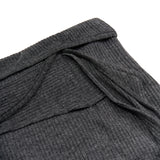 LAYERABLE BUTTON WRAP SKIRT (MELANGE CHARCOAL)